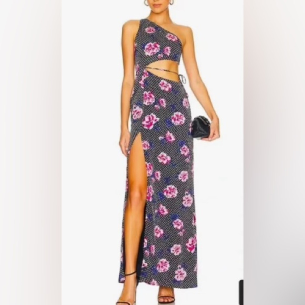 MAJORELLE Natalia Gown in Coco Dot Navy